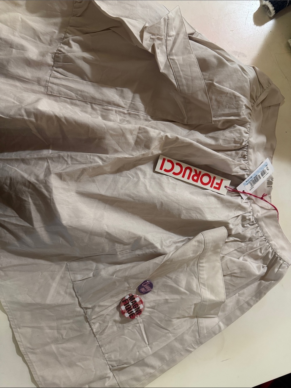 Fiorucci women’s Light Beige Cargo Skirt with Patch Det